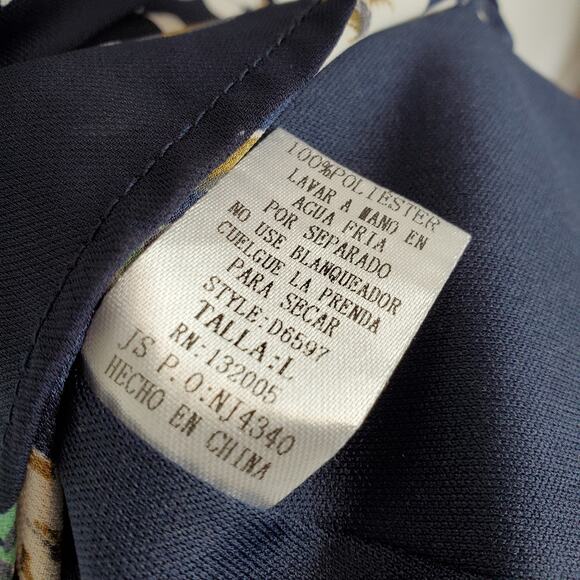 Entro Dress Floral Flowy Boho Cottagecore Spring Summer Folksy Blue White - Picture 9 of 13